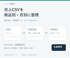 売上CSVを商品別・月別に整理します 集計表・確認が必要な行をExcelで見やすく