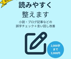 趣味の小説やブログを“読みやすく”整えます イメージ1