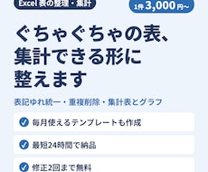 ぐちゃぐちゃのExcel表を整理・集計します イメージ1