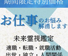 未来霊視による天職鑑定/お仕事のご成功へ導きます 【11月特別価格】適職 天職 金運 仕事 人間関係
