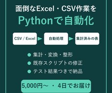 Excel・CSV作業をPythonで自動化します イメージ1