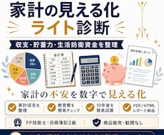 家計を数字で整理し改善優先順位をレポートします 貯蓄・住宅・教育・老後の不安を、一気に個別PDFで見える化