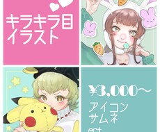 あなただけのキラキラ目アイコン描きます TwitterなどSNSで使える！■理想通りをお届け！