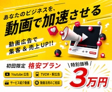 丸投げOK！プロが広告動画・PR動画つくります 売り上げ・集客アップ！各種広告動画おまかせください！