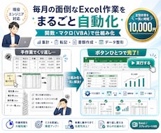 Excel関数・マクロで面倒な作業を自動化します イメージ1