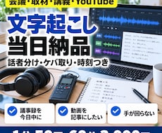 1分50円で会議・動画の文字起こしをします イメージ1