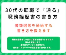 30代の転職で「通る」職務経歴書の書き方教えます イメージ1