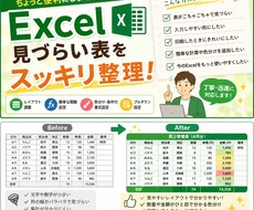 Excelの表を見やすく使いやすく整えます イメージ1