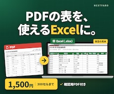 PDFの表をExcel・CSVに変換します イメージ1