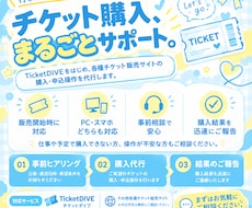 チケット購入を代行します チケット購入初めての方や不慣れな方どなたでもご相談ください