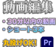30分以内の動画を編集します ショート動画は3本で3000円!