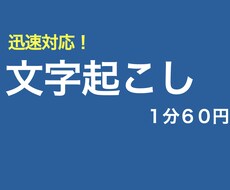 1分６０円で文字起こします イメージ1