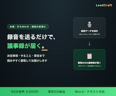 会議の録音データを議事録に仕上げます 録音を送るだけ｜決定事項とやることが一目で分かる形に