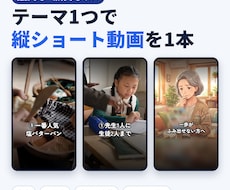 撮影なしOK！テーマ1つで字幕つき縦動画作ります イメージ1