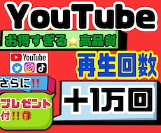 YouTube再生回数＋10000回増加拡散します プレゼント付き！！減少なし1万回プラス拡散★質のいいお得商品