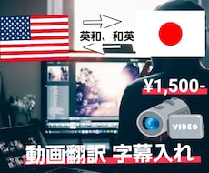 動画を翻訳し(英→和、和→英)字幕を入れます イメージ1