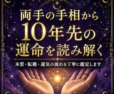 24時間納品！手相で10年の未来予測を鑑定します イメージ1