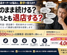飲食店の退店判断と家主交渉を支援します イメージ1