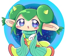 かわいくデフォルメ♪正方形イラストをお描きします 文字入れ背景透過もOK！キャラクターイラスト作成