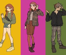 可愛い個性的な女の子のオリジナルイラスト描きます ビビットな背景にオリジナルの可愛い女の子を乗せて描きます。