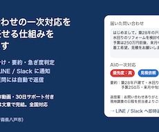問い合わせのAI仕分け・通知の仕組みを作ります 急ぎだけLINEに届く。自動返信で対応時間を減らします
