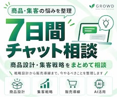 商品設計と集客の悩みを7日間のチャットで整理します イメージ1