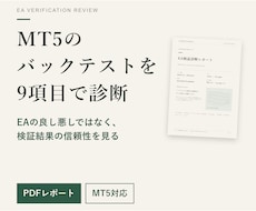 MT5のバックテストを9項目で診断します イメージ1