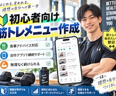 あなたに合った筋トレメニューを組みます 筋トレを始めたい方や初心者の方向けにメニューを作成します！
