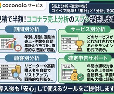 見積で半額！ココナラ売上分析のスプシ提供します コピペで簡単！「売上集計」と「分析」を実現！