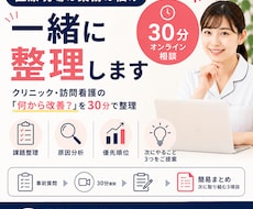 医療現場の業務の悩みを一緒に整理します クリニック・訪問看護の「何から改善？」を30分で整理