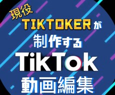 現役TikTokerがTikTok動画編集をします イメージ1