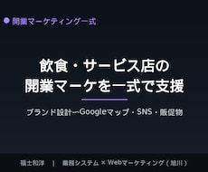 飲食・サービス店の開業マーケを一式で支援します イメージ1