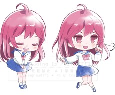 動画配信に使えるミニキャラ作成します デザイン込み！基本の表情立ち絵＋表情差分4種類での納品です。