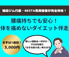 現役ジム代表監修！腰痛持ち専用ダイエットします 激しい運動は不要！プロと安全に痩せる伴走サポート