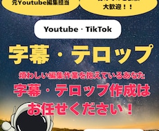字幕・テロップ編集を全て請け負います イメージ1
