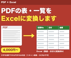 PDFの表・一覧をExcelに変換します イメージ1