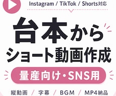 台本を送るだけでショート動画5本を最短納品します 顔出し不要・投稿優先の方向けに短納期で制作