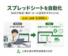 GASでスプレッドシート業務を自動化します イメージ1