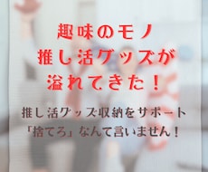 趣味のモノが片付けられないあなたへアドバイスします イメージ1