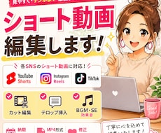 ショート動画を編集します テロップ・BGM・カット編集まで丁寧に対応します