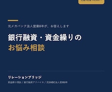 元メガバンク勤務8年が融資・資金繰り相談に乗ります 融資審査の内側を知る元メガバンカーが資金繰りをアドバイス！