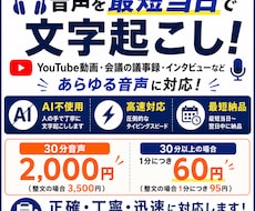 爆速で正確に文字起こしをします イメージ1