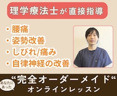 理学療法士（国家資格）がオンラインレッスン致します リハビリ/痛み改善/姿勢改善/個別運動/パーソナル行います