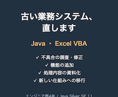 Java・VBAの既存システムを改修します イメージ1