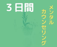 3日間しっかりチャットカウンセリングします 上級心理カウンセラーが3日間あなたのお話をお聴きします!