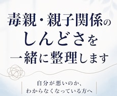 毒親、親子関係の相談に乗ります あなたの気持ちを、言語化して整理します。