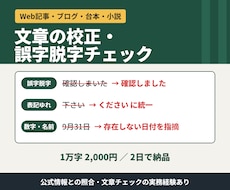 誤字脱字・表記ゆれ・数字や固有名詞をチェックします イメージ1