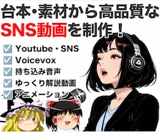 台本・素材から高品質なSNS動画を編集します