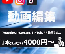 Youtubeなど、各種SNS動画編集承ります イメージ1