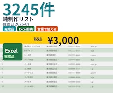 都内WEB制作リスト3245件Excel渡します イメージ1